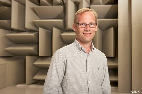 Martin Spang in Volvo's acoustic lab