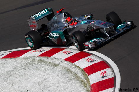 Michael Schumacher's Mercedes at an apex